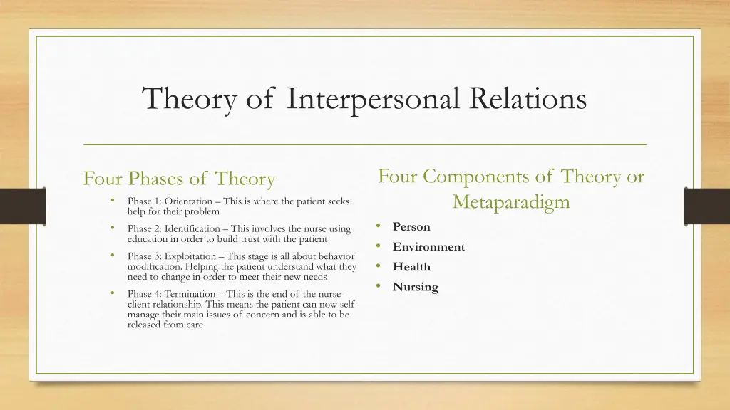 theory of interpersonal relations