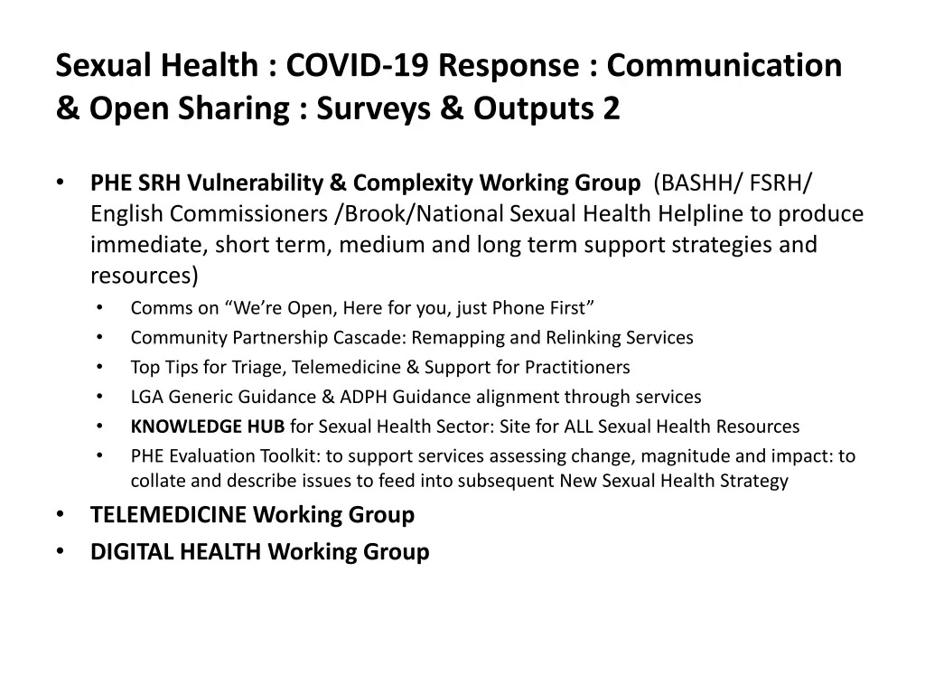 sexual health covid 19 response communication 2