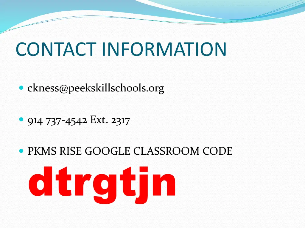 contact information