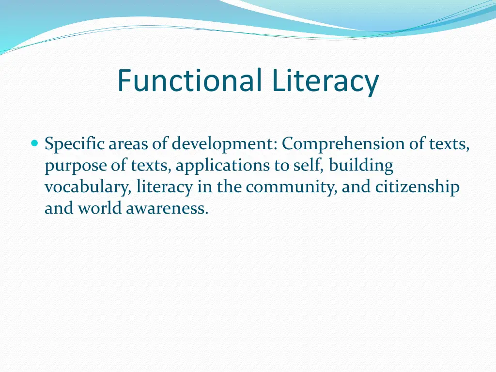 functional literacy