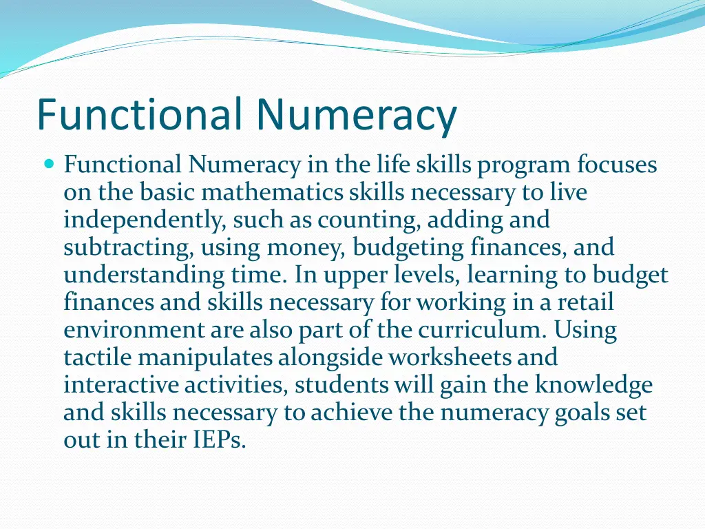 functional numeracy functional numeracy