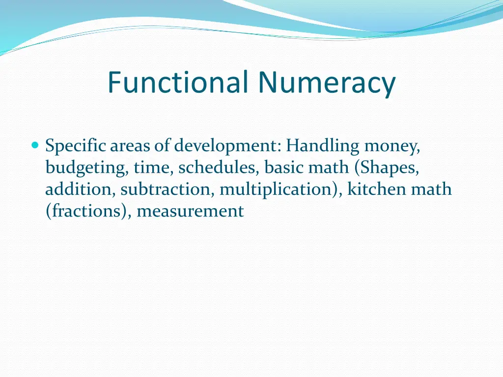 functional numeracy