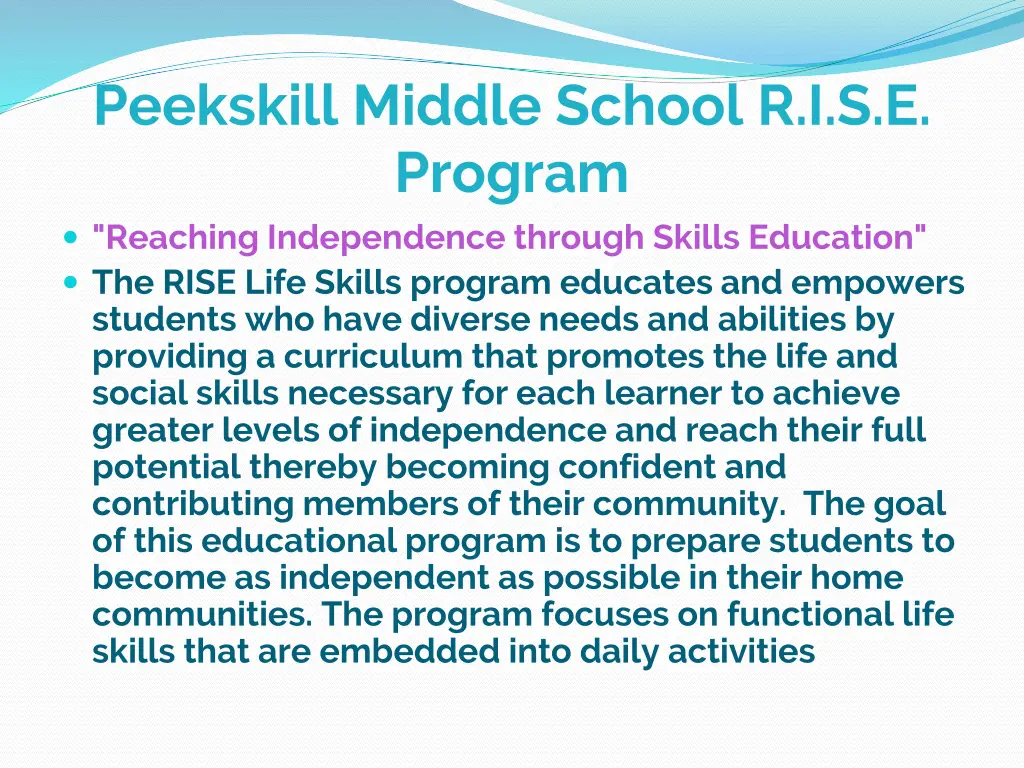 peekskill middle school r i s e program reaching