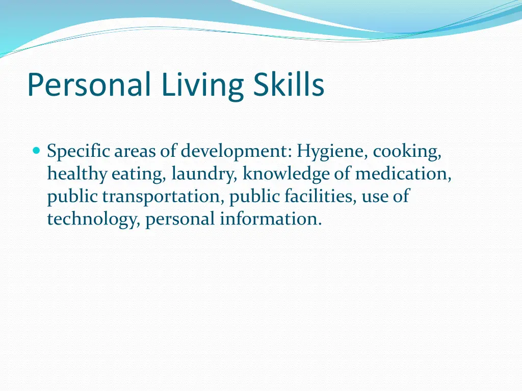 personal living skills