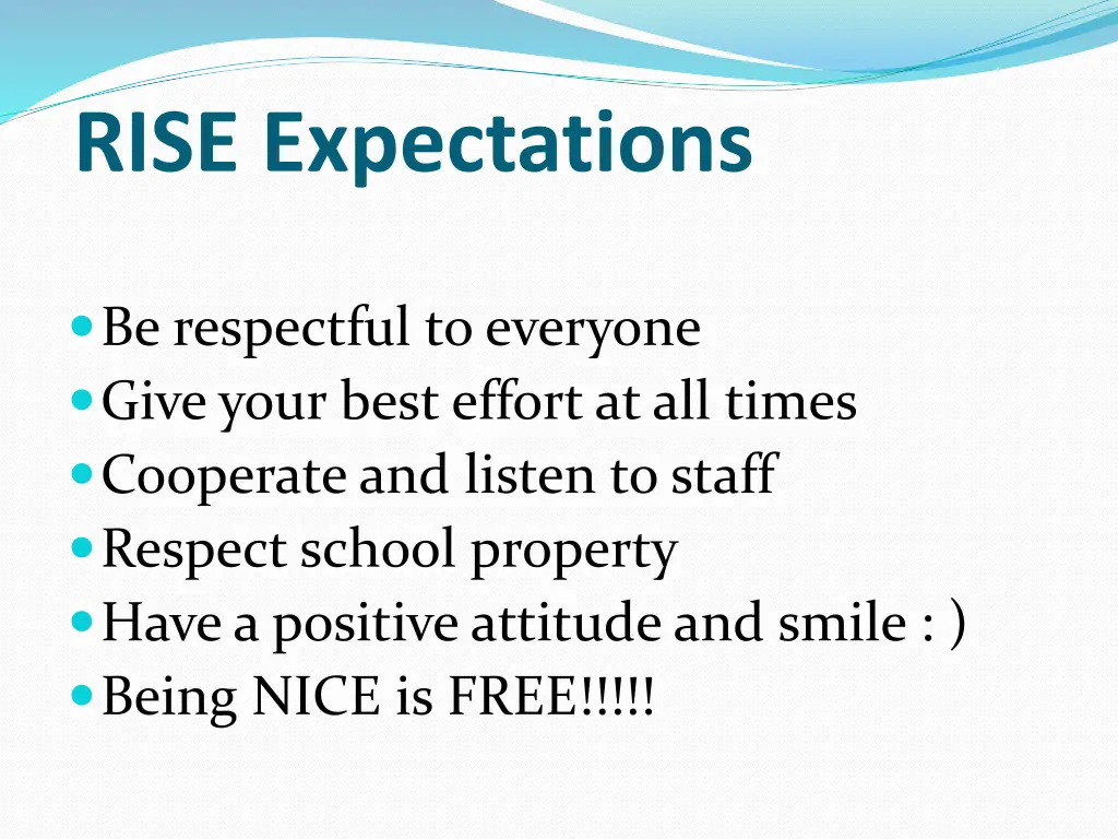 rise expectations