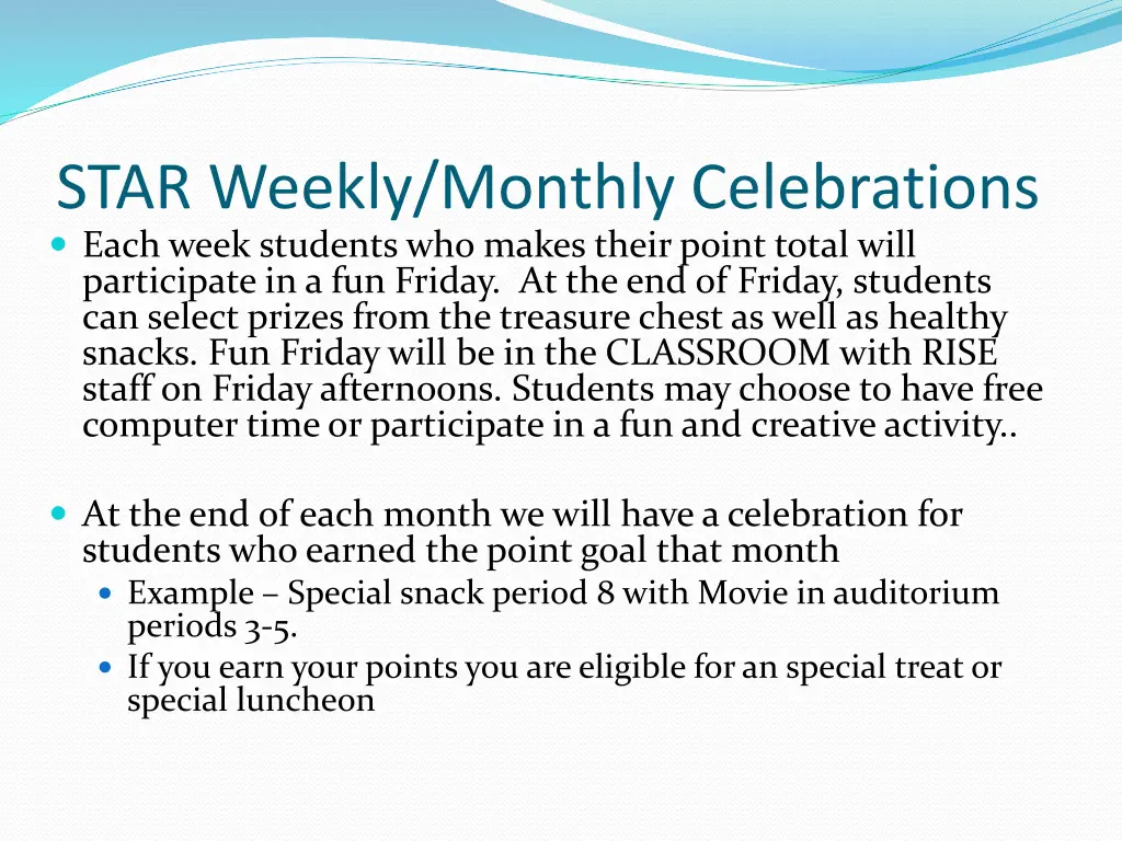 star weekly monthly celebrations each week