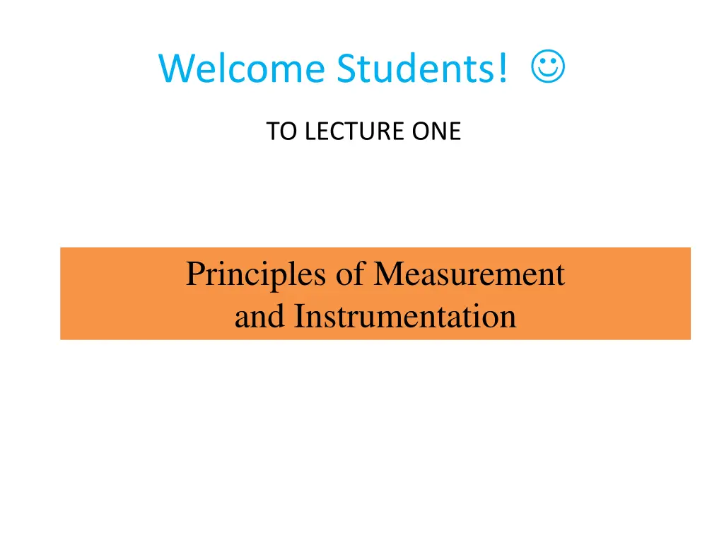 welcome students