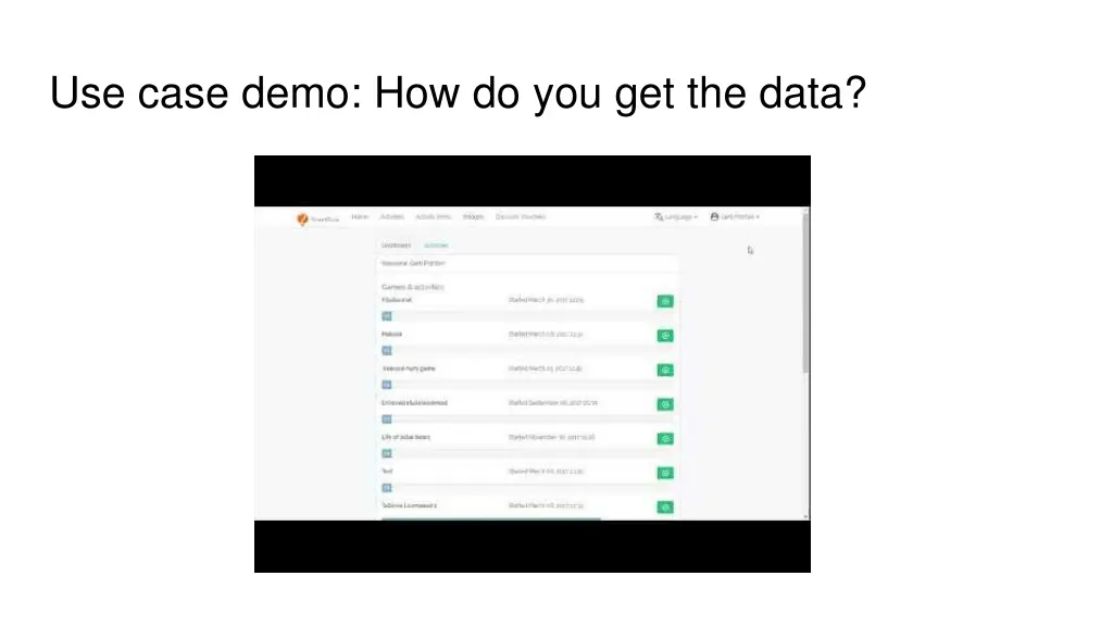 use case demo how do you get the data