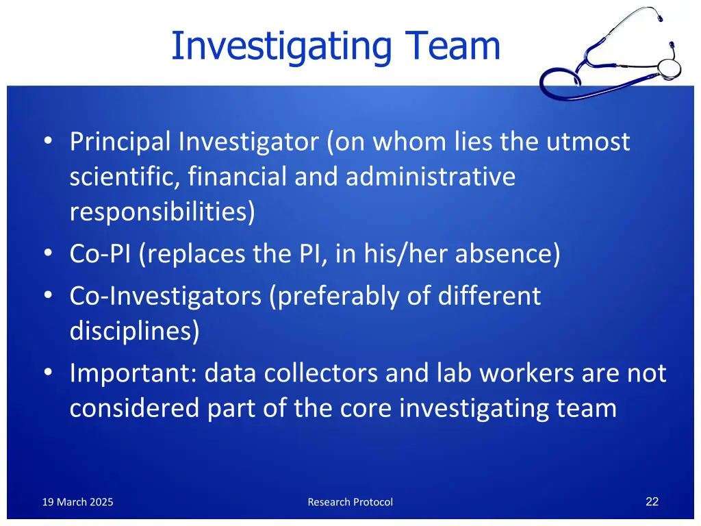 investigating team