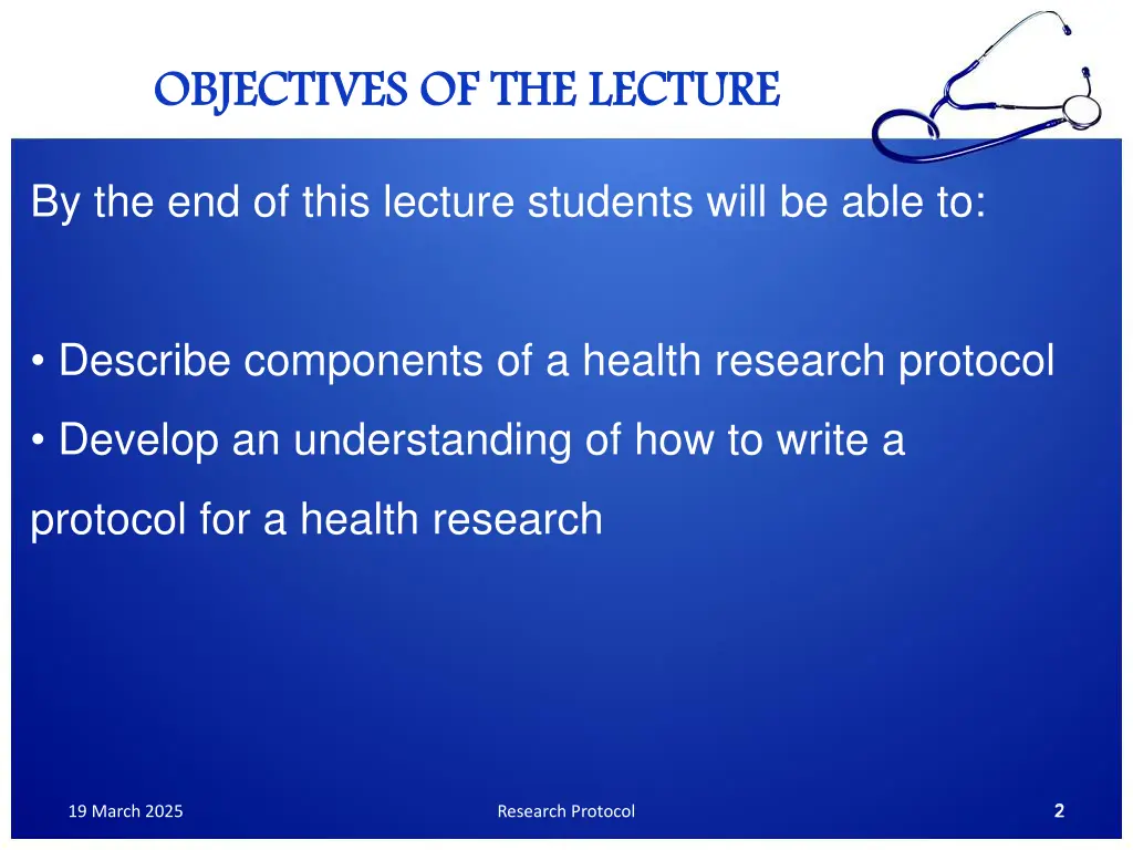 objectives of the lecture objectives
