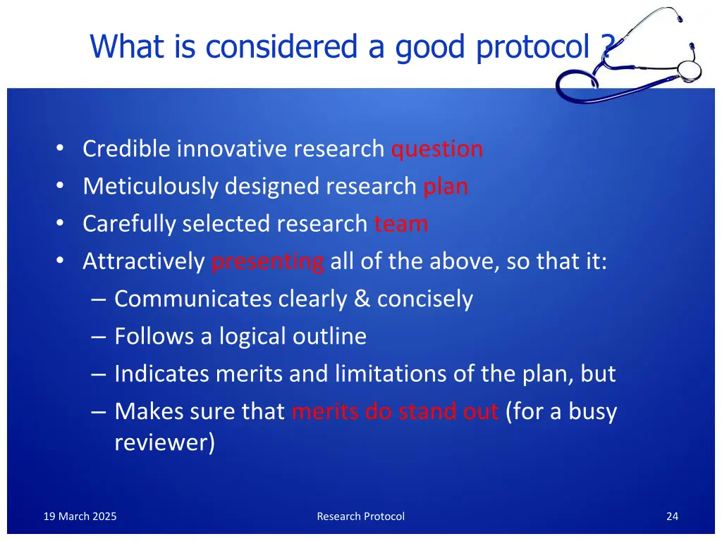 what is considered a good protocol