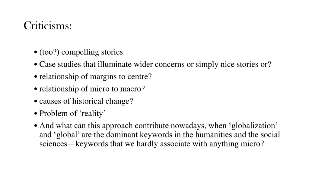 criticisms