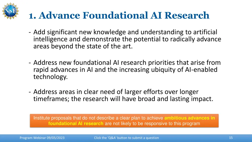 1 advance foundational ai research