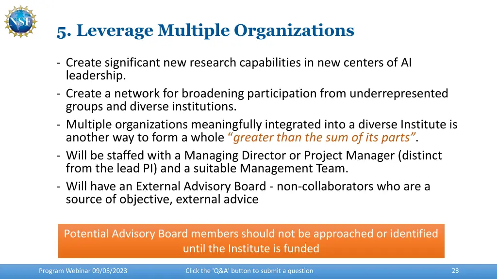 5 leverage multiple organizations