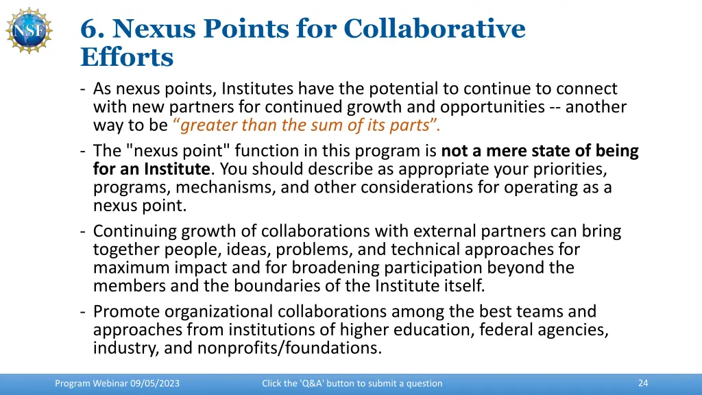 6 nexus points for collaborative efforts as nexus