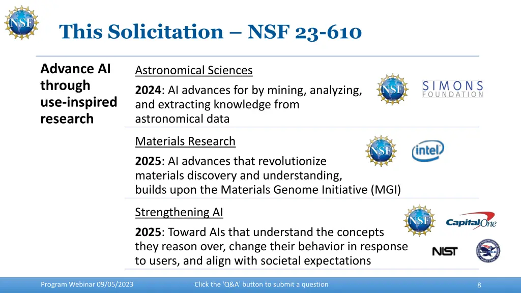 this solicitation nsf 23 610