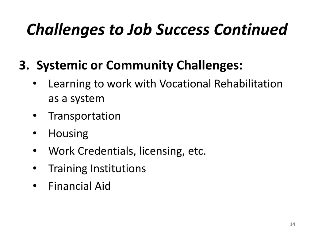 challenges to job success continued 1