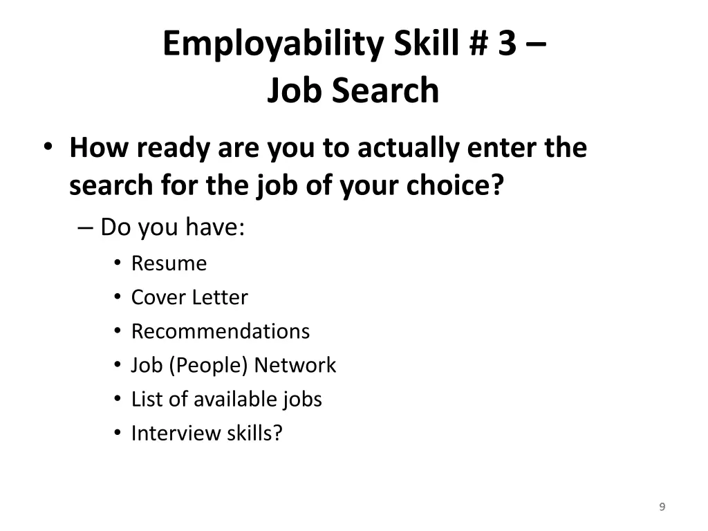 employability skill 3 job search