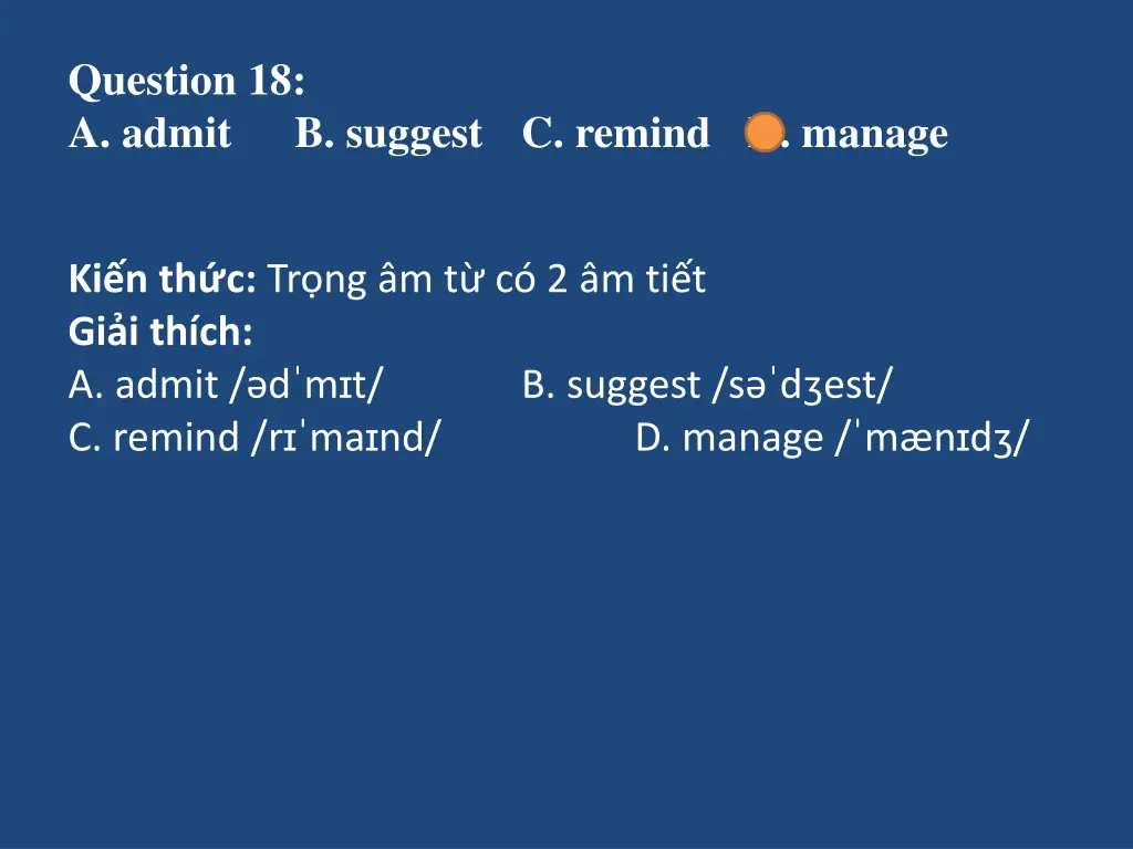 question 18 a admit
