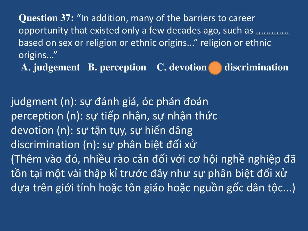 question 37 in addition many of the barriers