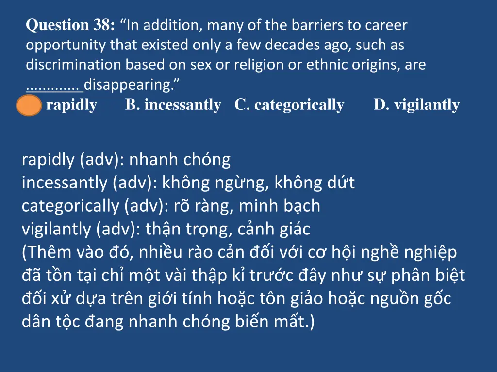 question 38 in addition many of the barriers