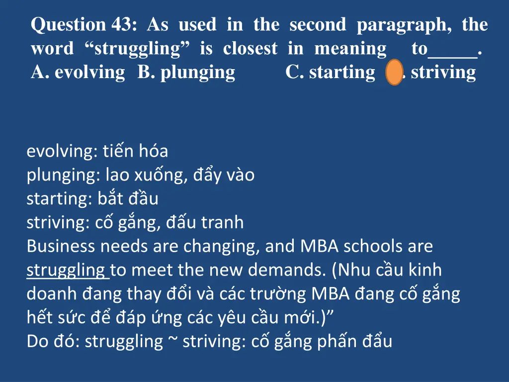 question 43 as used in the second paragraph