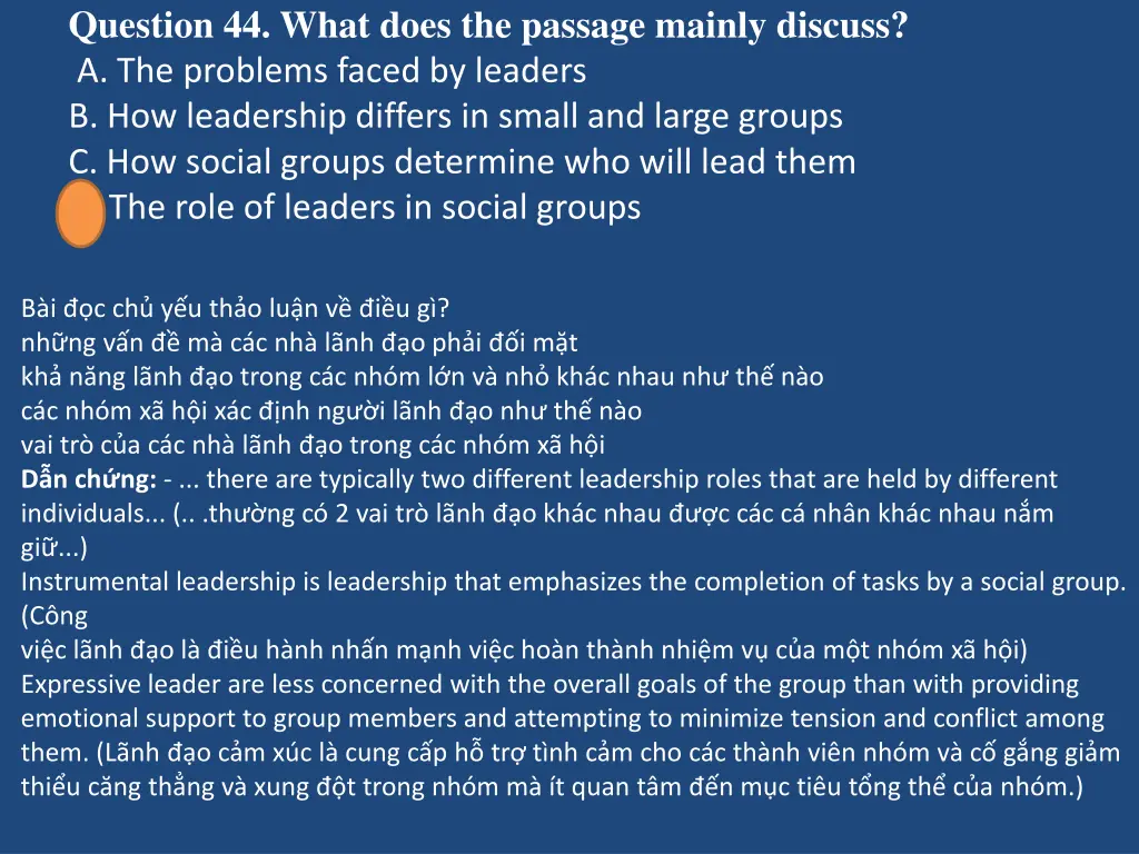 question 44 what does the passage mainly discuss