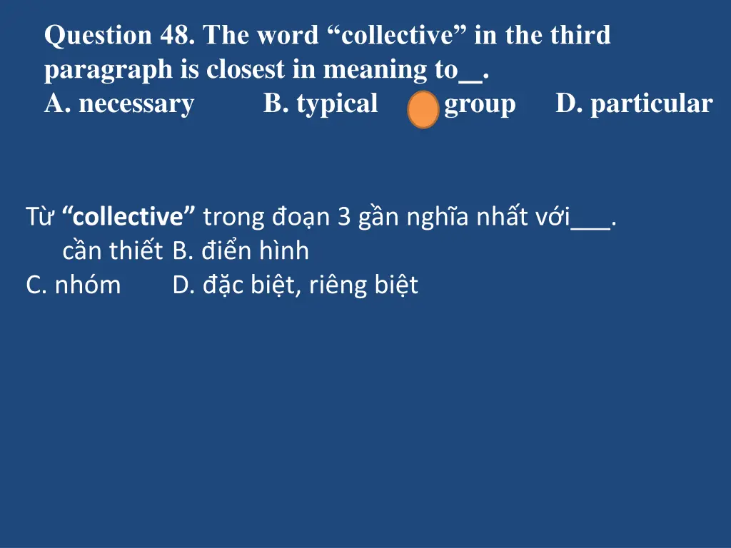 question 48 the word collective in the third