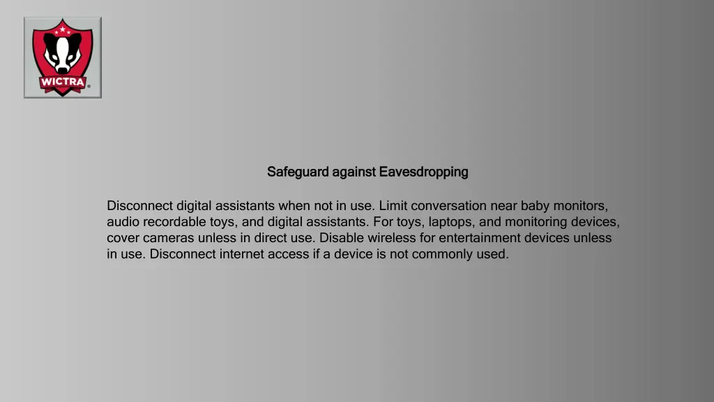 safeguard against eavesdropping safeguard against