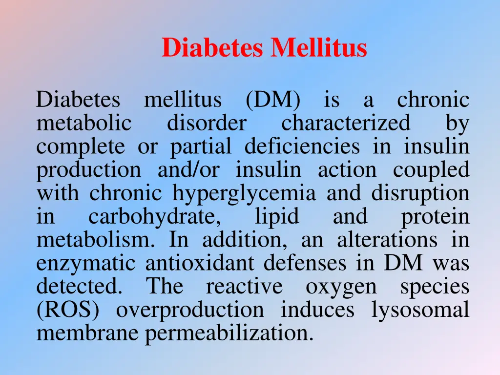 diabetes mellitus