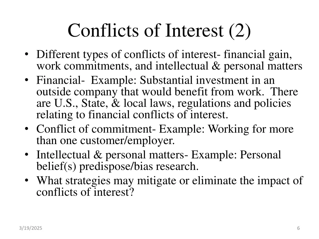 conflicts of interest 2