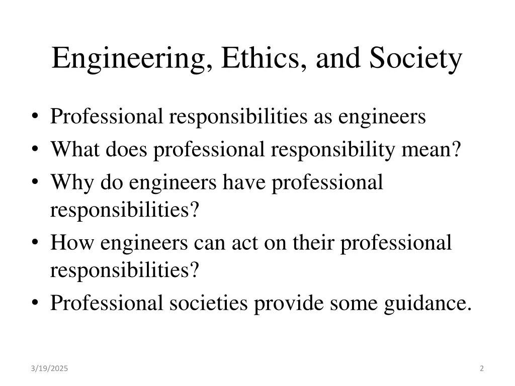 engineering ethics and society