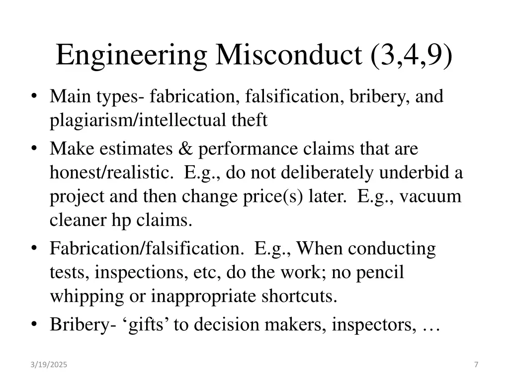 engineering misconduct 3 4 9