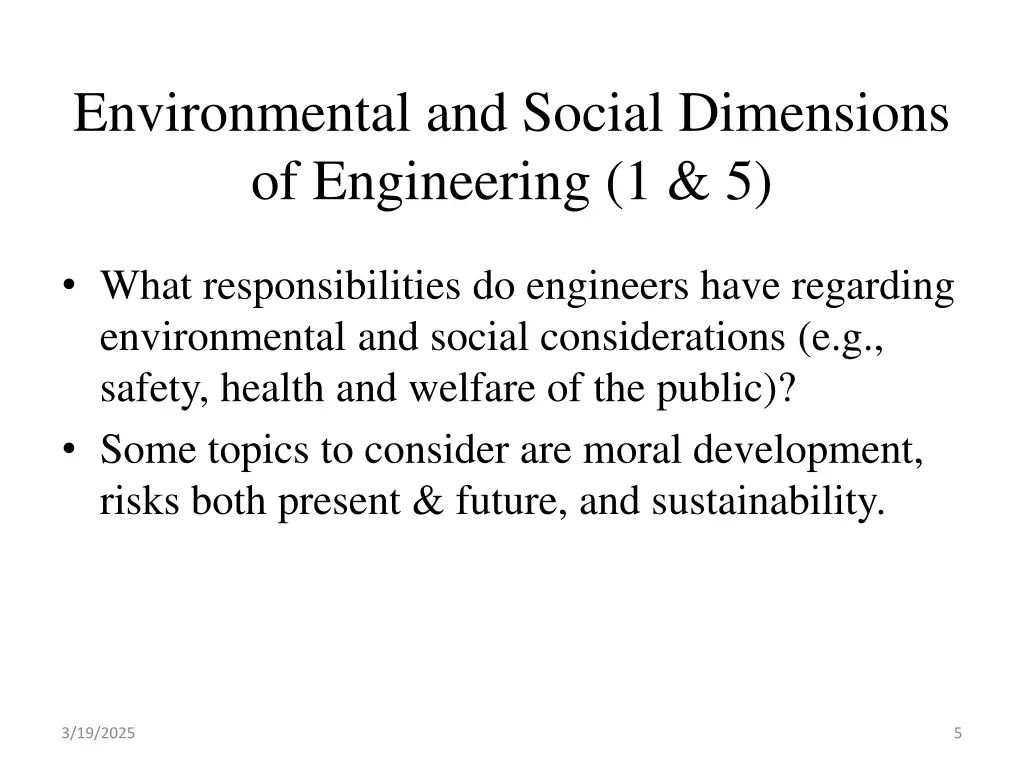 environmental and social dimensions