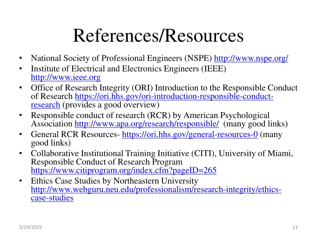 references resources