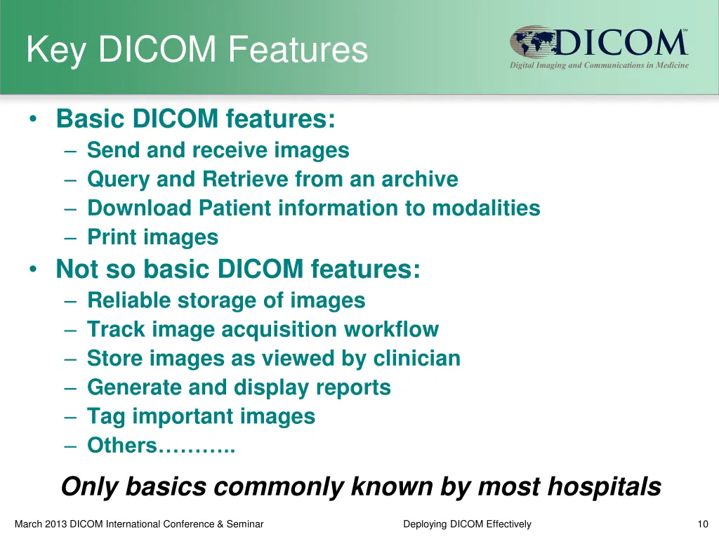 key dicom features