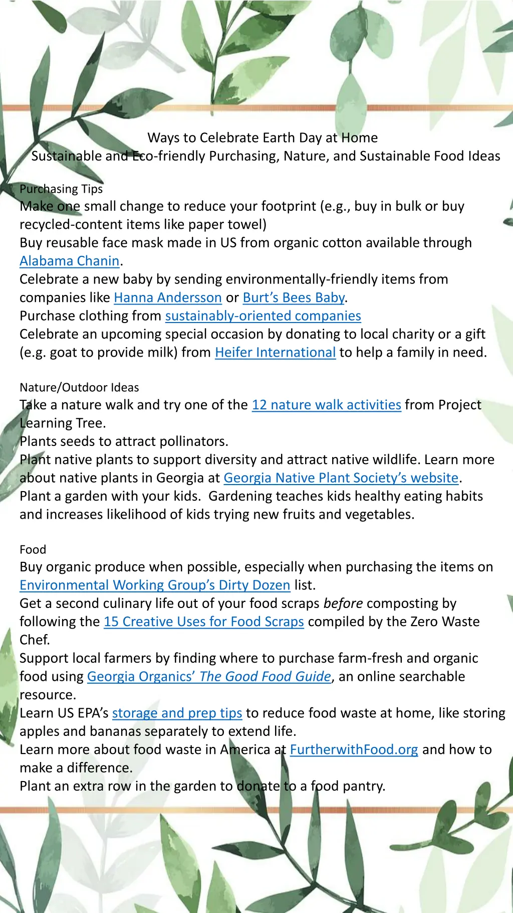ways to celebrate earth day at home