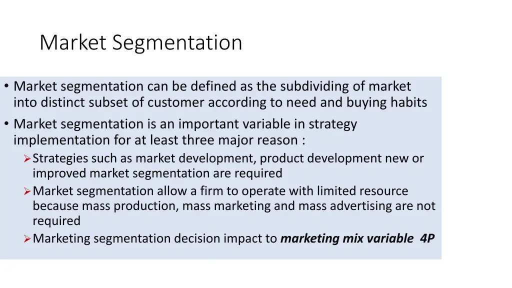 market segmentation