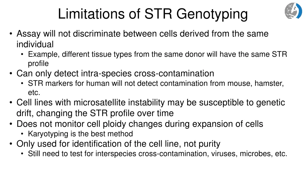 limitations of str genotyping