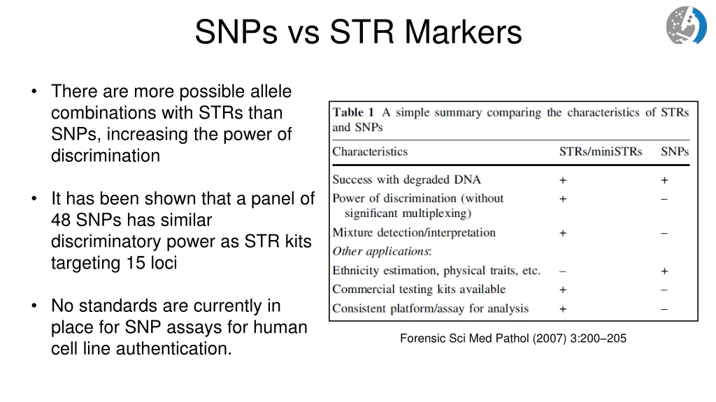 snps vs str markers