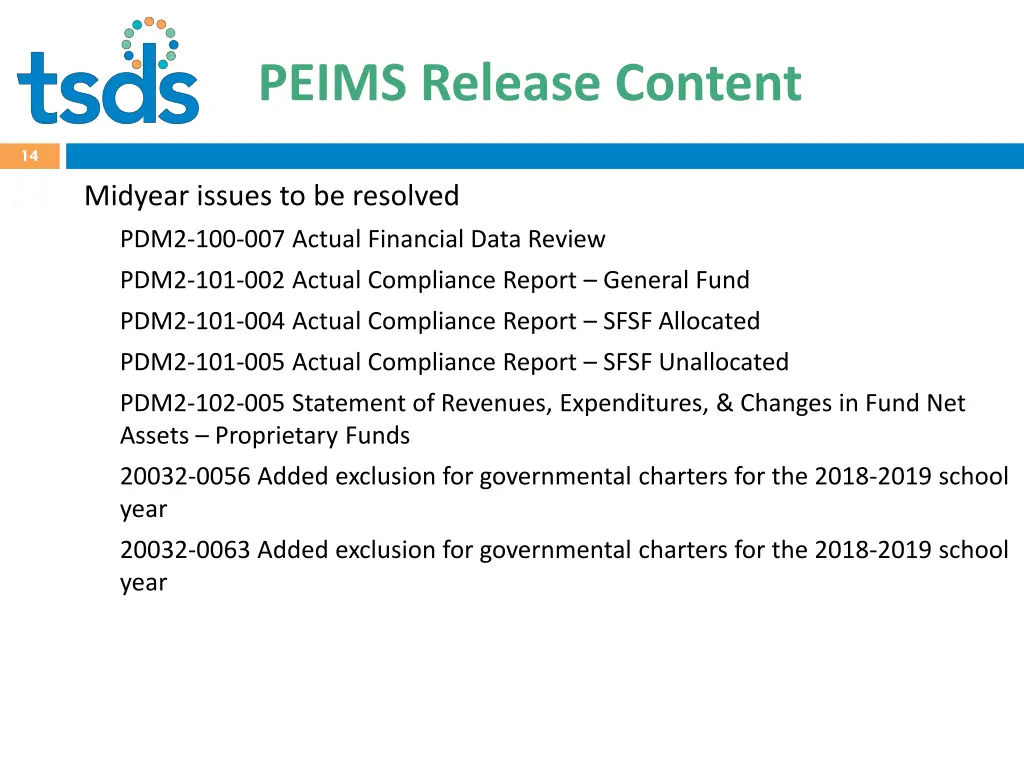 peims release content 1