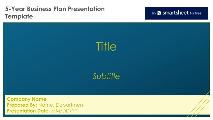 5 year business plan presentation template