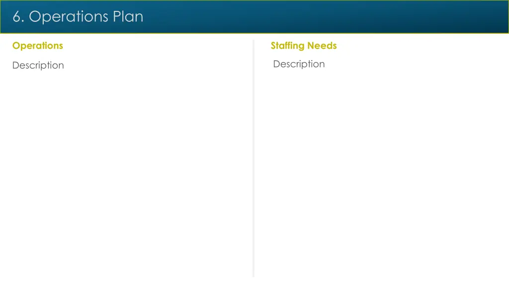 6 operations plan