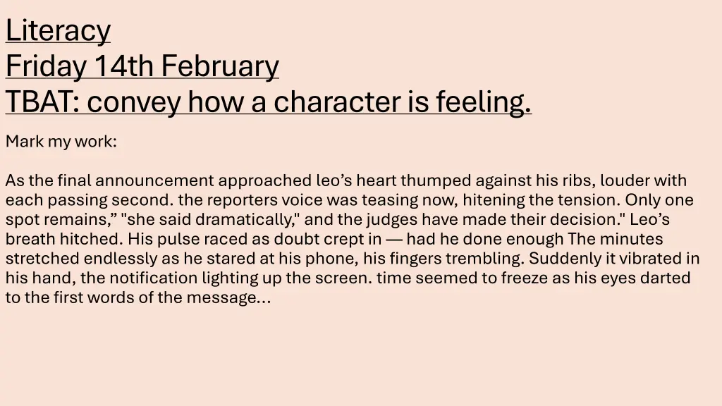 literacy friday 14th february tbat convey