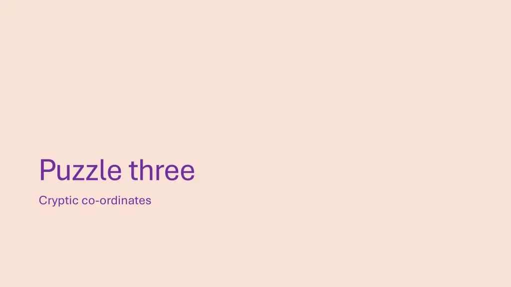 puzzle three cryptic co ordinates