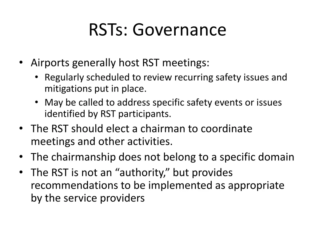 rsts governance
