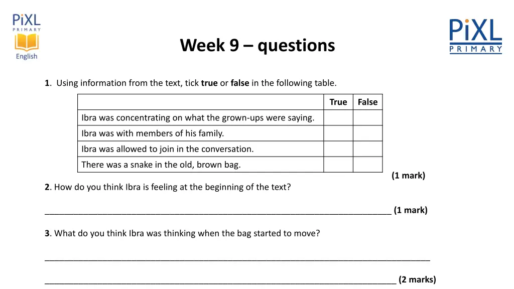 week 9 questions