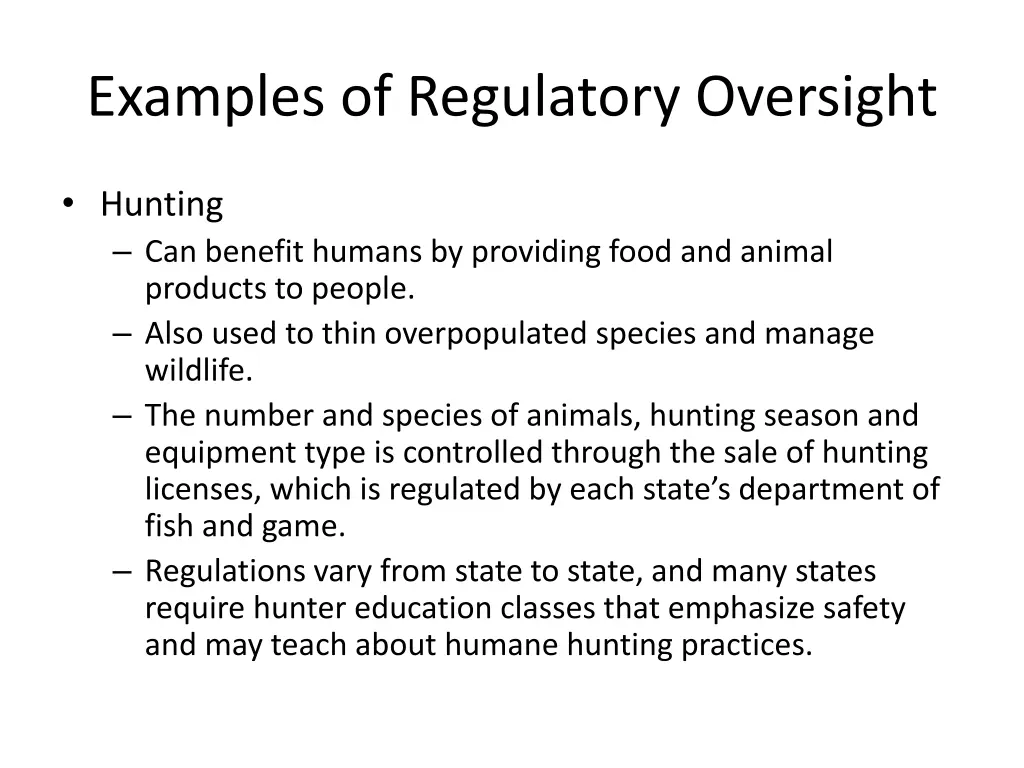 examples of regulatory oversight 3