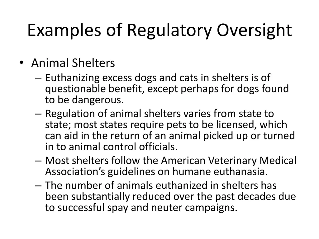 examples of regulatory oversight 4