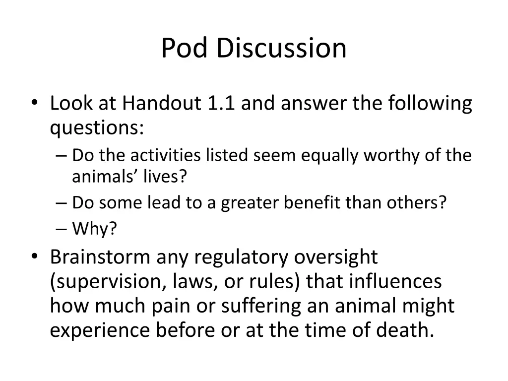 pod discussion